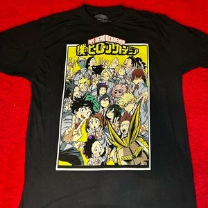 My Hero Academia Men’s Graphic Black Tee, Large